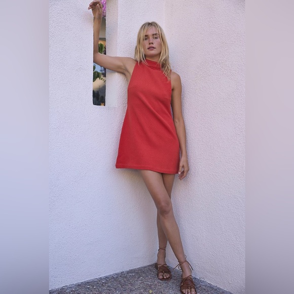 Walk the Walk Mini Dress, Red, Free People XS - Picture 4 of 6